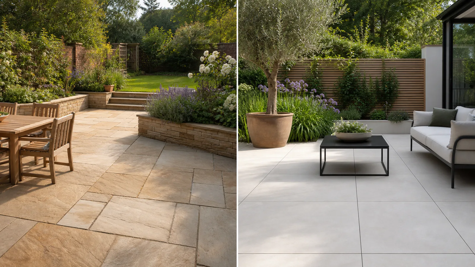 TPC Limited — building & renovation in [town], Shropshire & West Midlands: Natural Stone vs Porcelain Patios in Telford